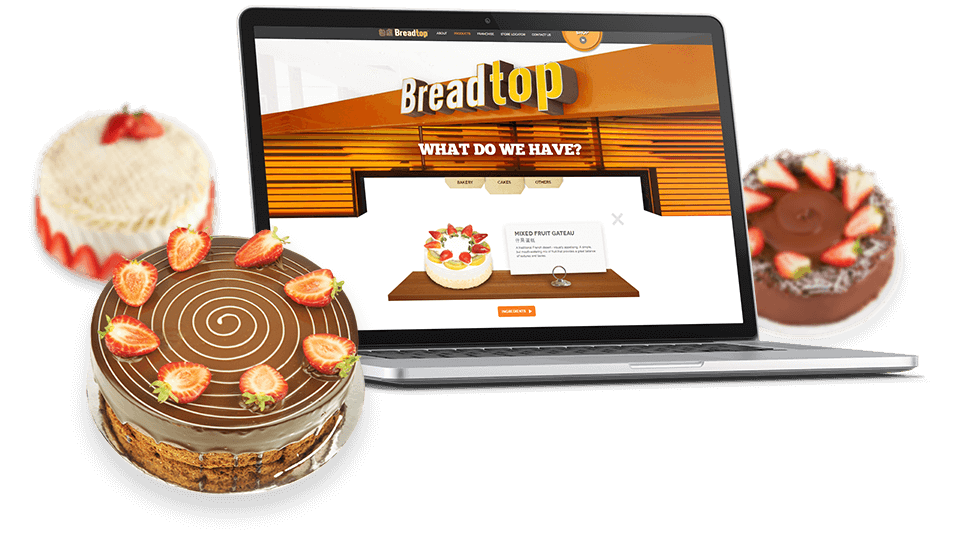 Laptop View of Breadtop Cakes