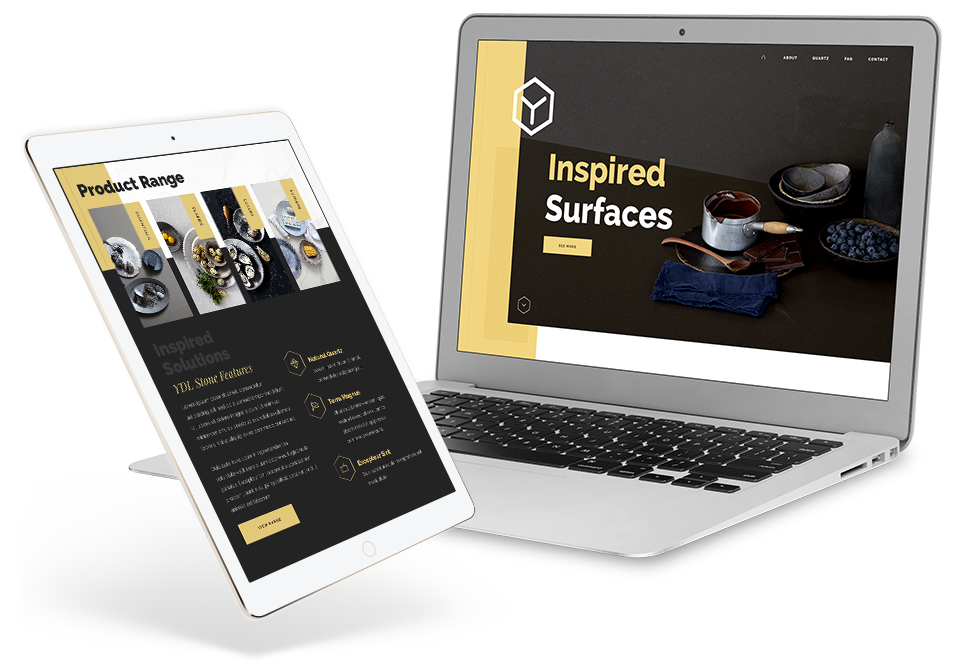 Responsive Views of YDL Stone Website Home